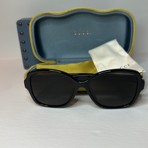 New Gucci Women's Gg0765SA 57mm Rectangle Sunglasses - Picture 14 of 16